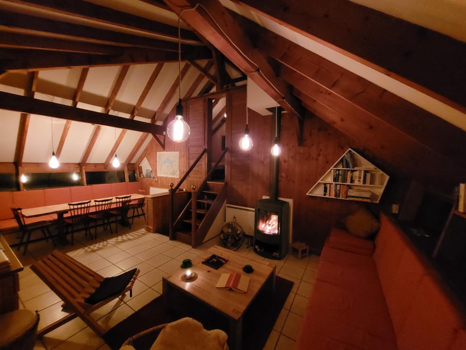 Living room, Dining area, flat iron