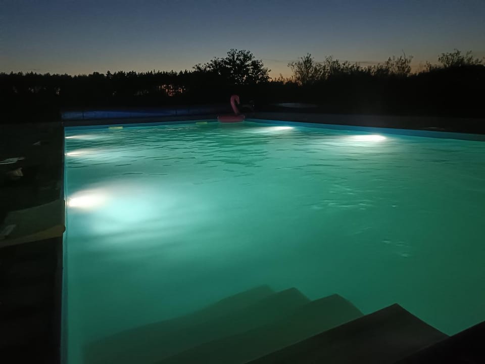 Night, Pool view, Swimming pool