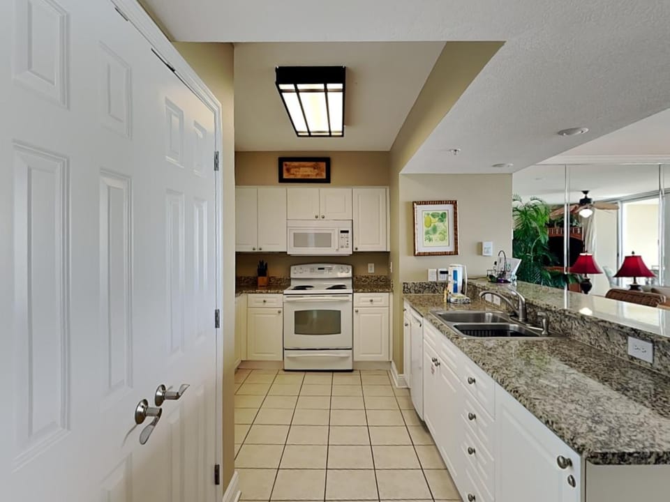 Kitchen or kitchenette, microwave, oven, stove, kitchen