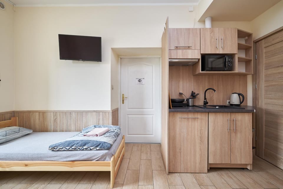 Bed, TV and multimedia, Kitchen or kitchenette, Photo of the whole room