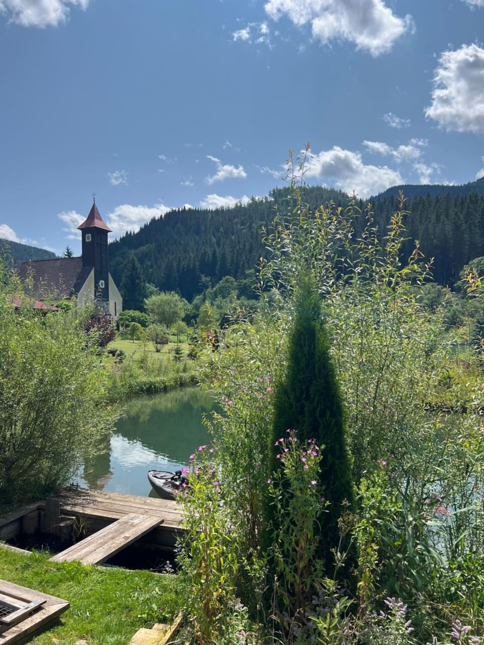 Spring, Day, Natural landscape, Lake view, Mountain view, River view