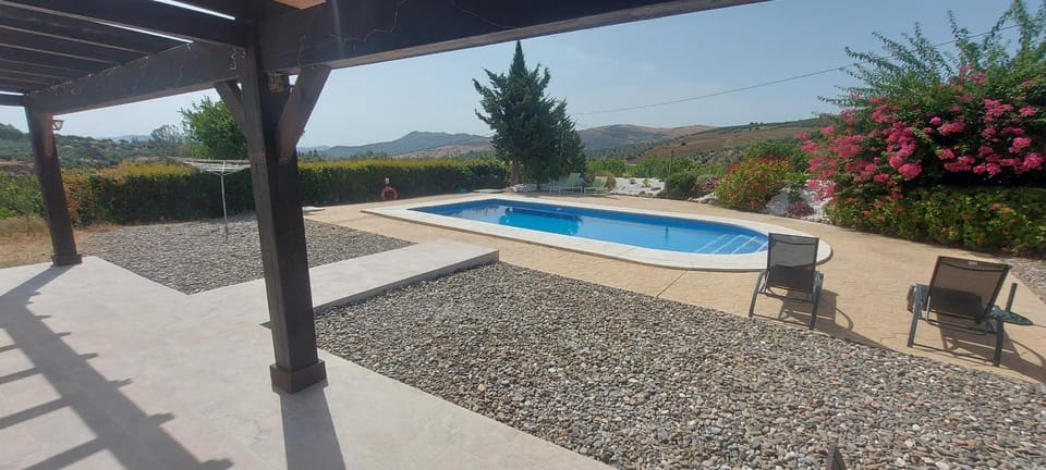 Patio, Spring, Natural landscape, Mountain view, Pool view, Swimming pool, Swimming pool, sunbed