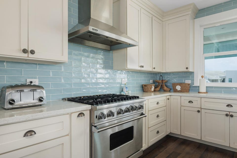 Kitchen or kitchenette, furniture, oven, stove, toaster