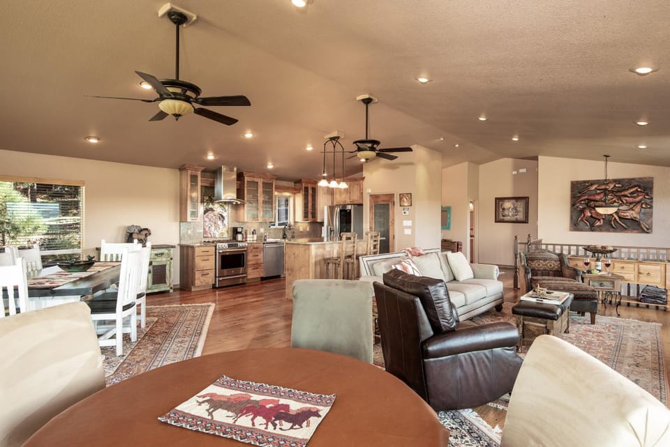 Kitchen or kitchenette, Living room, Seating area, Dining area, furniture, kitchen