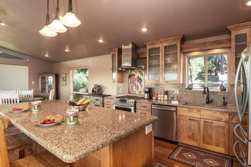 Kitchen or kitchenette, dishwasher, microwave, oven, stove, kitchen