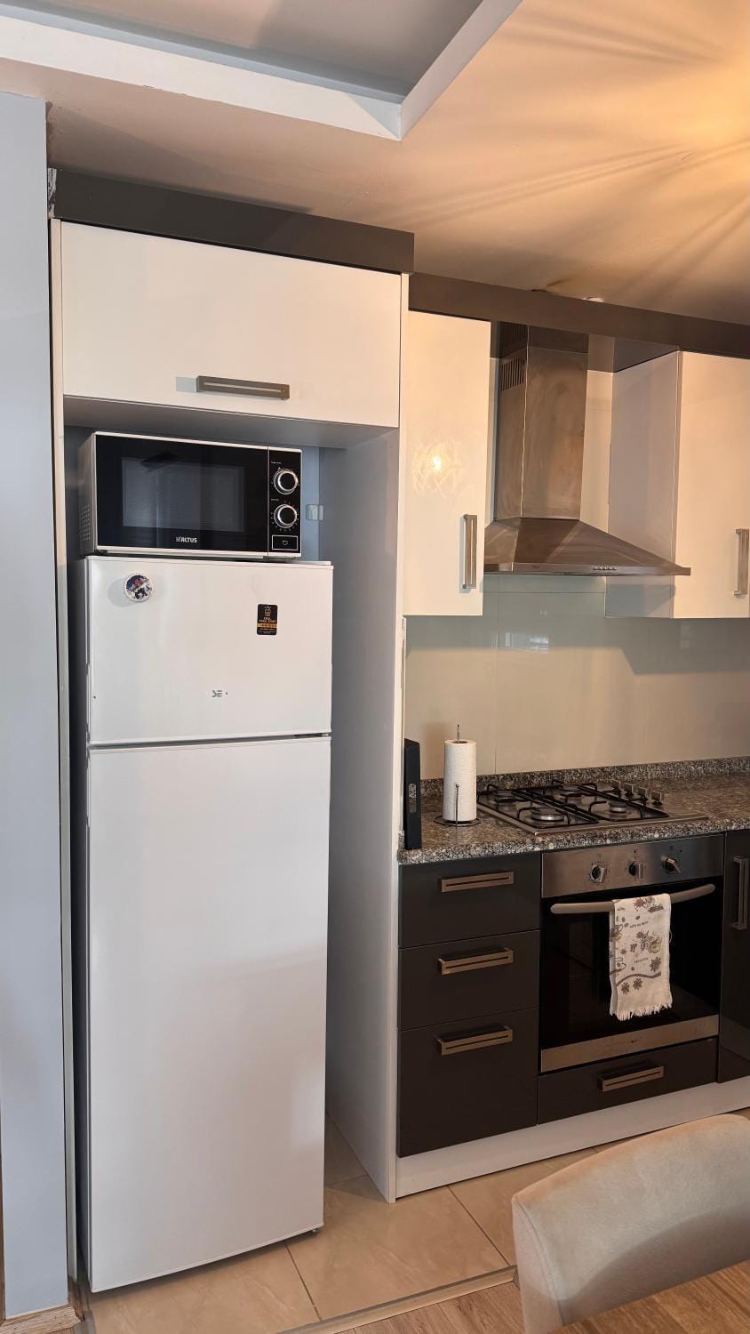 microwave, oven, stove