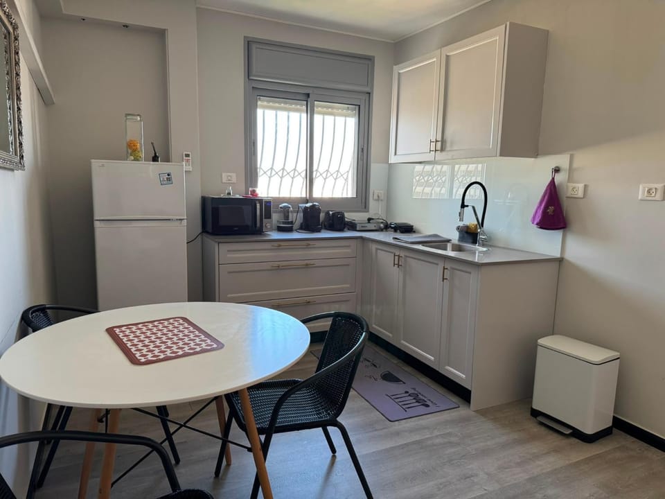 Kitchen or kitchenette, microwave