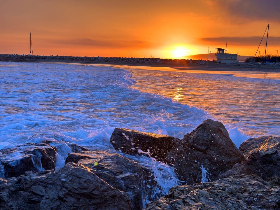Nearby landmark, Natural landscape, Sea view, Sunset