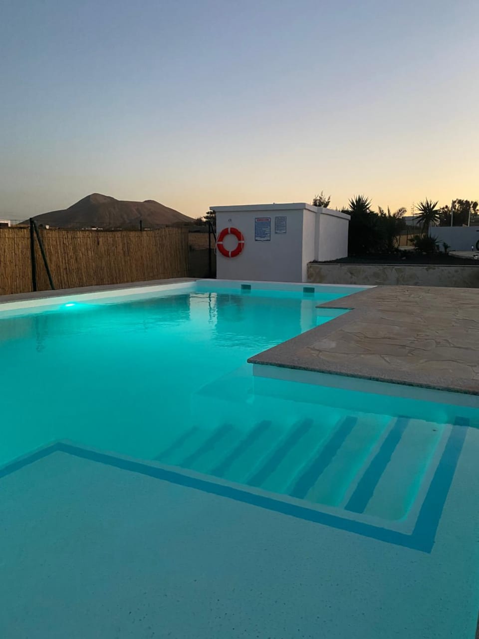 Pool view, Sunset