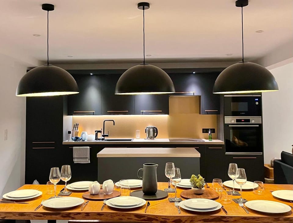 Kitchen or kitchenette, dishwasher, microwave, stove, kitchen