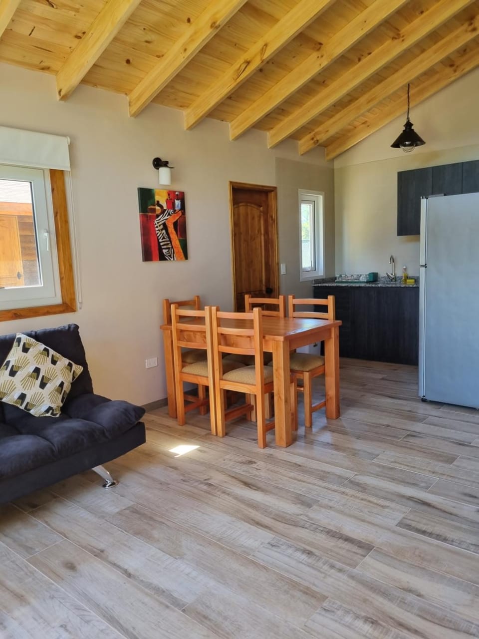 Kitchen or kitchenette, Living room, Dining area, Garden view