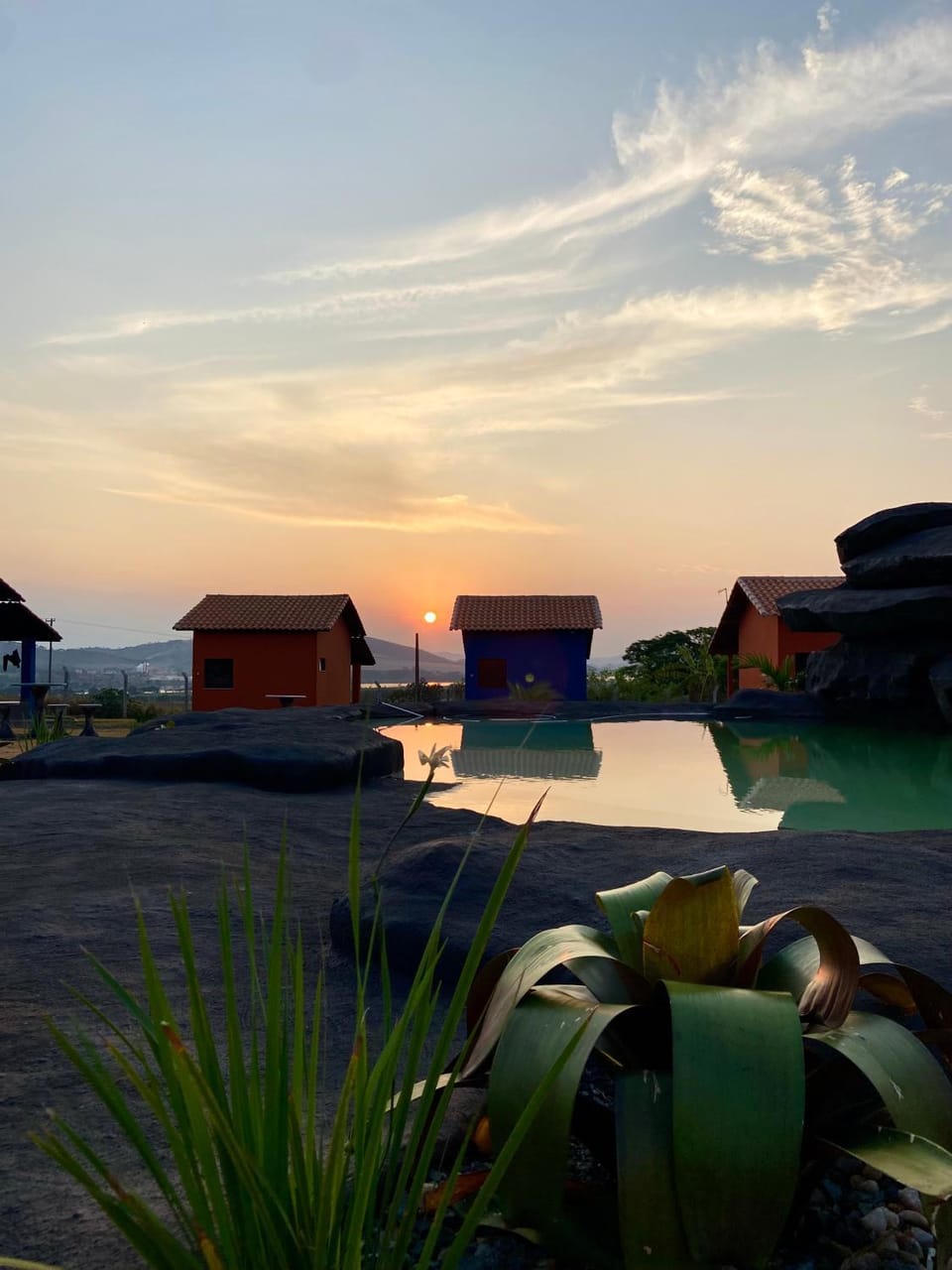 Swimming pool, Sunset
