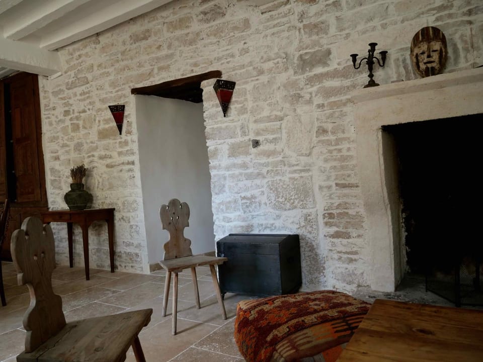 Living room, fireplace