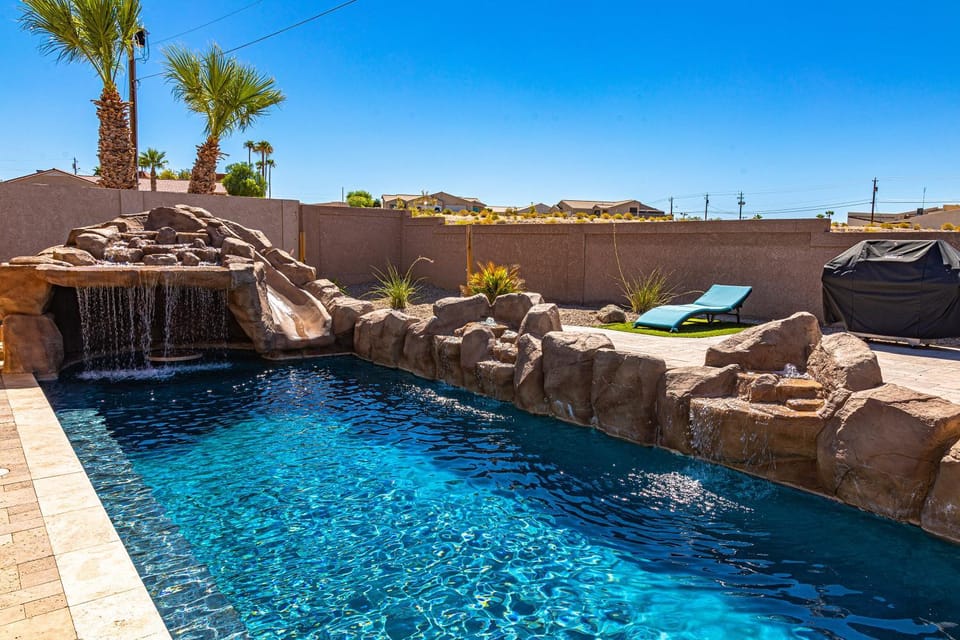 Patio, Natural landscape, Pool view, Swimming pool, sunbed