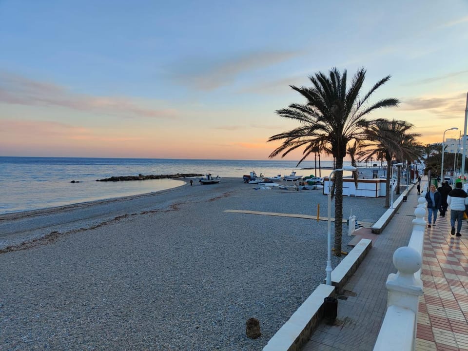 Nearby landmark, Natural landscape, Beach, Sunset