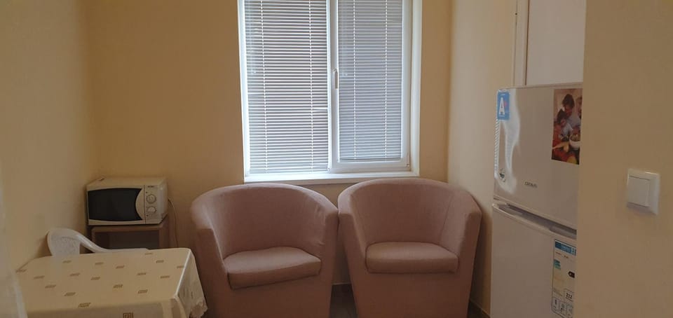 Kitchen or kitchenette, Living room, Seating area