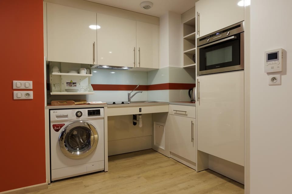 Property building, stove, kitchen