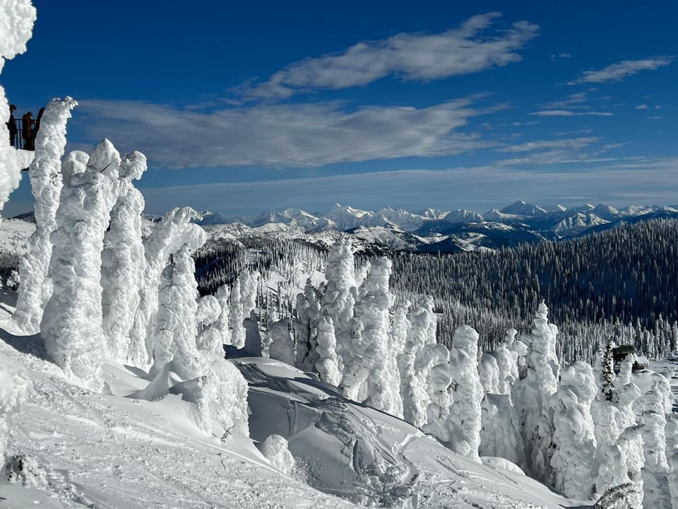 Winter, Skiing, Mountain view