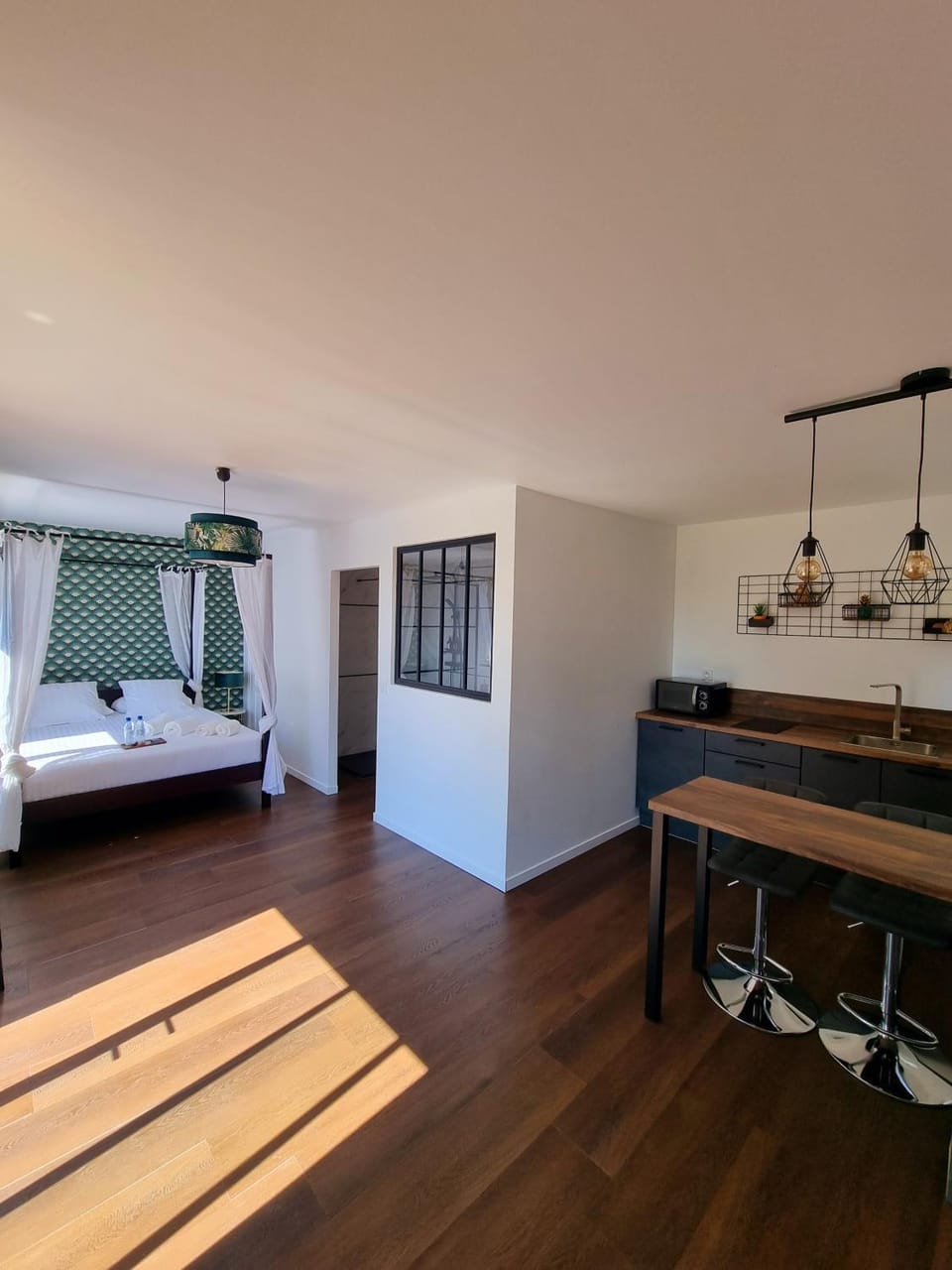 Bed, TV and multimedia, Living room, kitchen