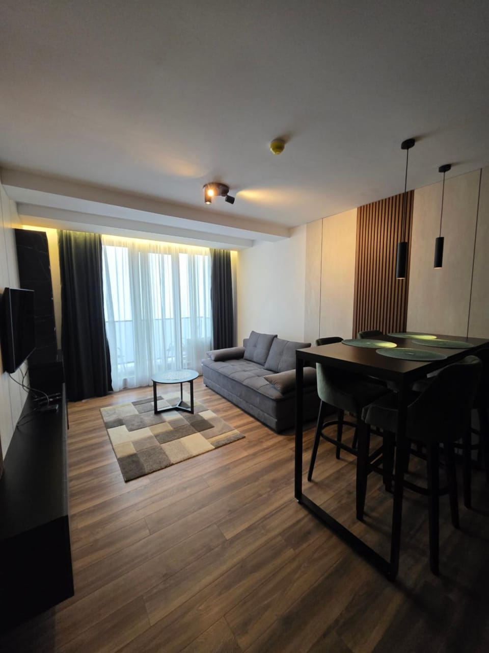 Bed, TV and multimedia, Living room, Photo of the whole room, Seating area, Dining area