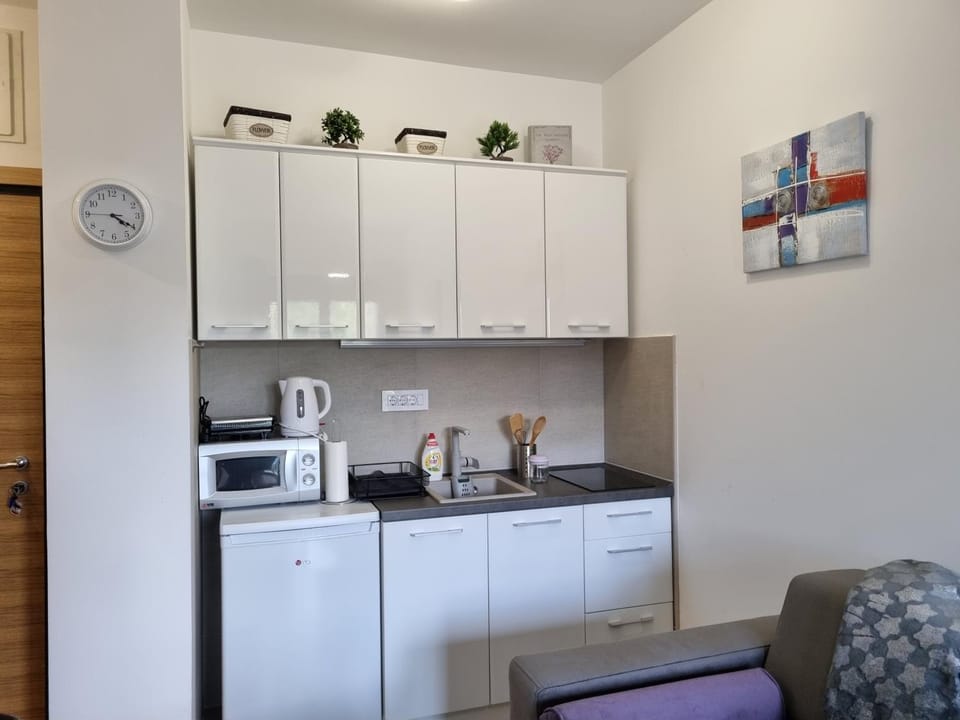 Coffee/tea facilities, Kitchen or kitchenette, stove, toaster