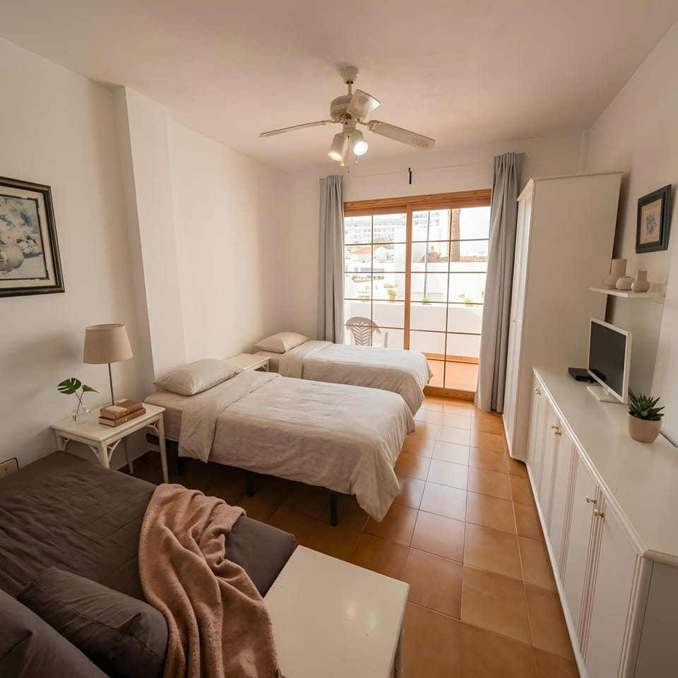 Property building, Living room, Bedroom