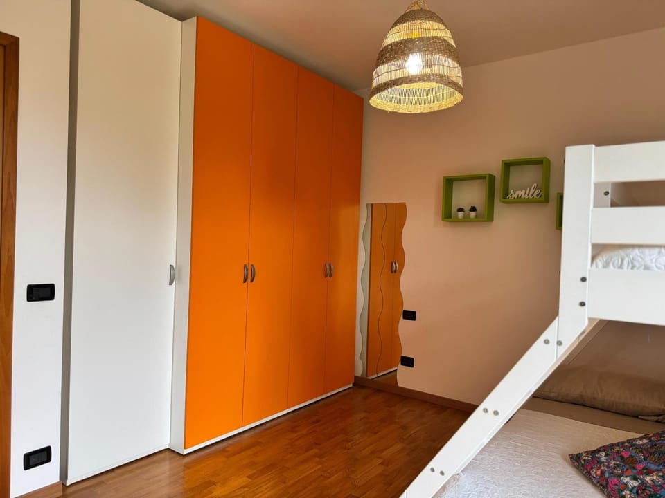 Bedroom, bunk bed, wardrobe