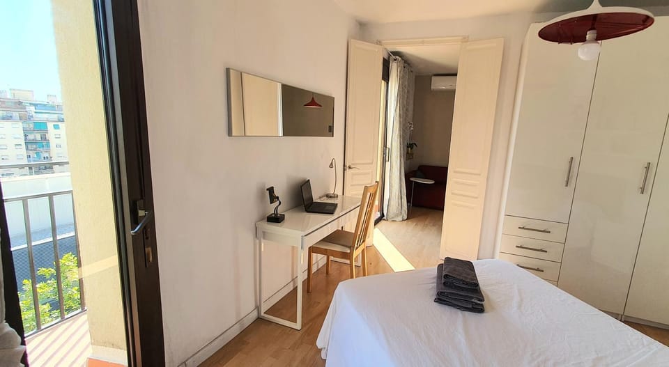 Bed, Balcony/Terrace, Seating area, Bedroom, towels, wardrobe
