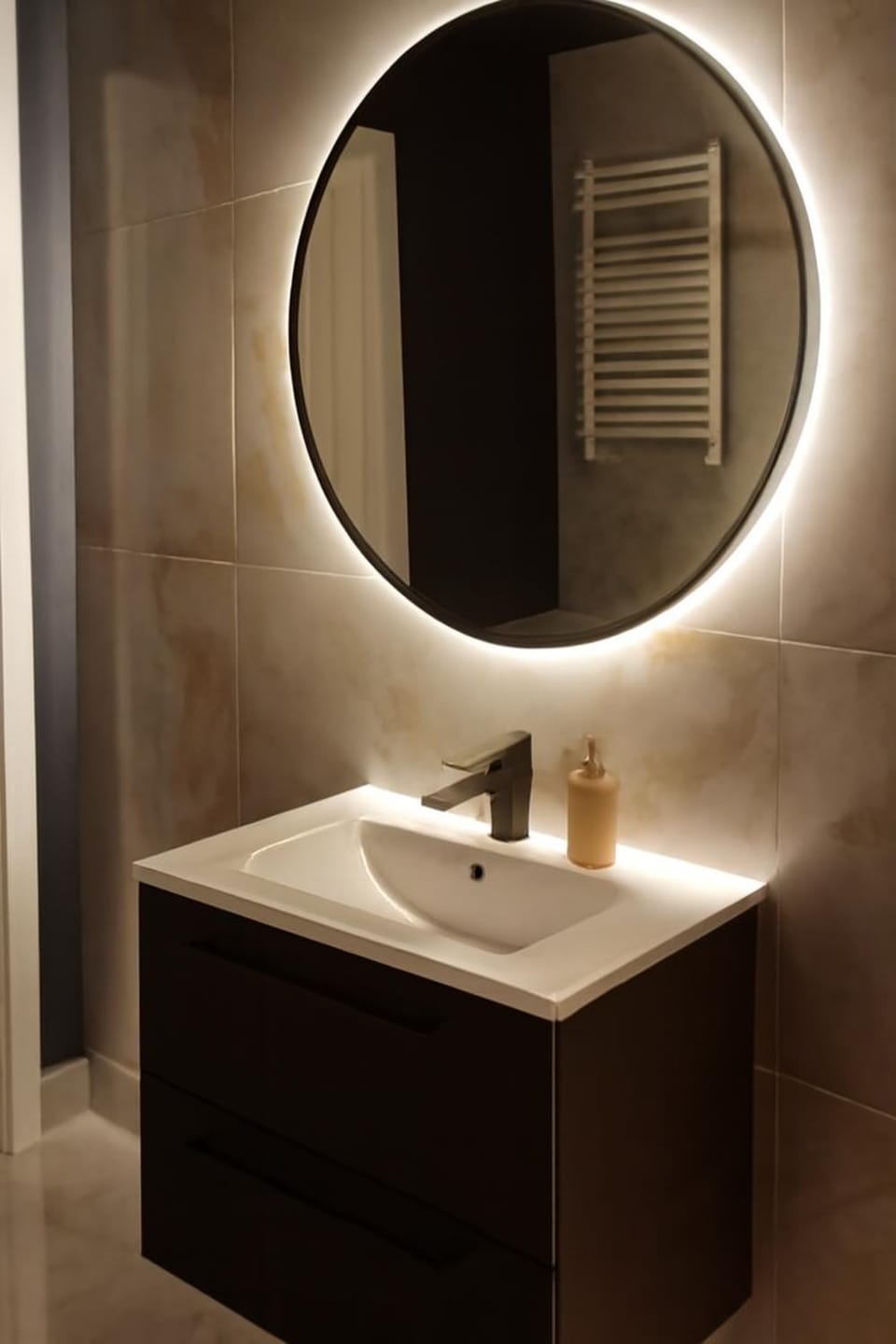 Bathroom, flat iron, hair dryier, washing machine