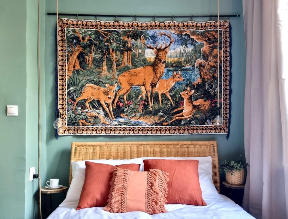 Bed, Decorative detail, Bedroom