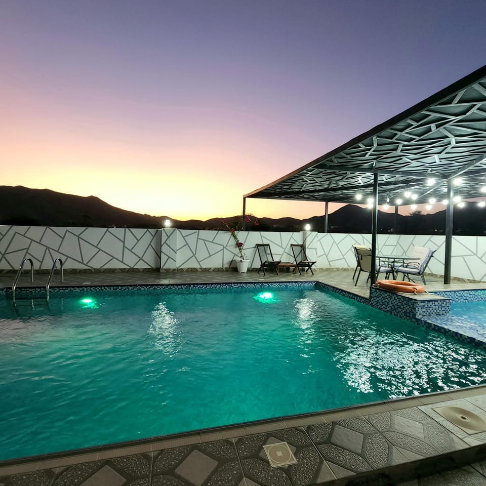 Natural landscape, Mountain view, Pool view, Swimming pool, Sunrise, Sunset, sunbed