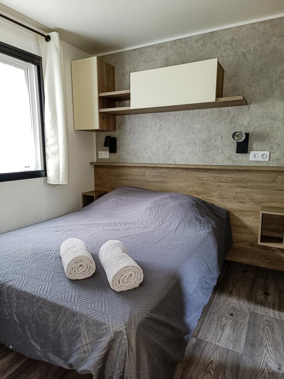 Bed, Photo of the whole room, Bedroom, towels, wardrobe