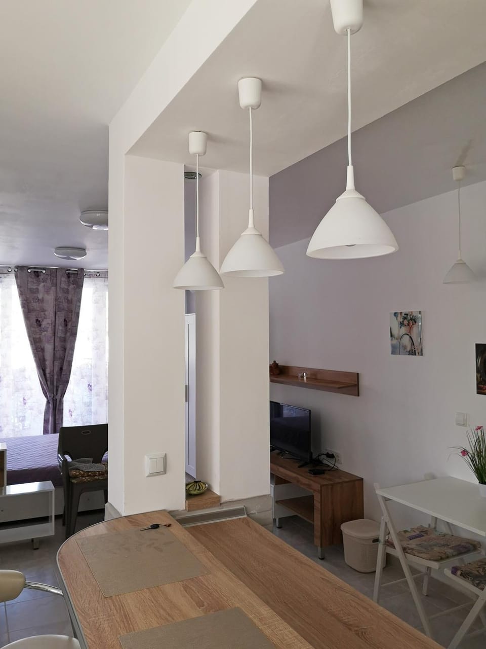 Kitchen or kitchenette, Living room, Seating area