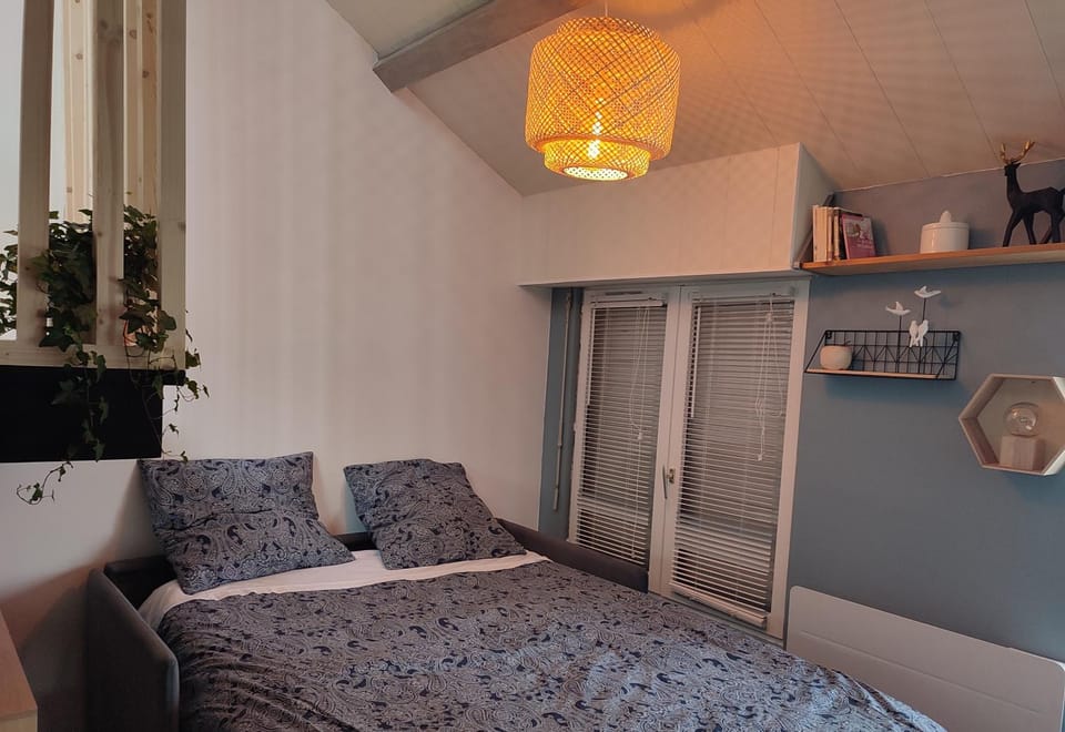 Bed, Night, Living room