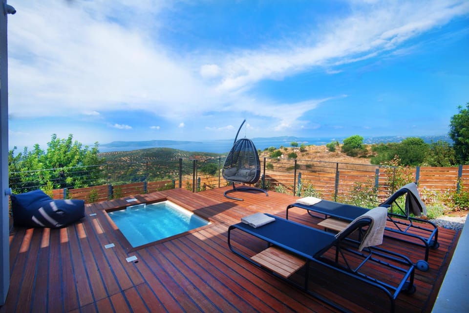 Day, Natural landscape, Hot Tub, View (from property/room), Balcony/Terrace, Mountain view, Sea view, sunbed
