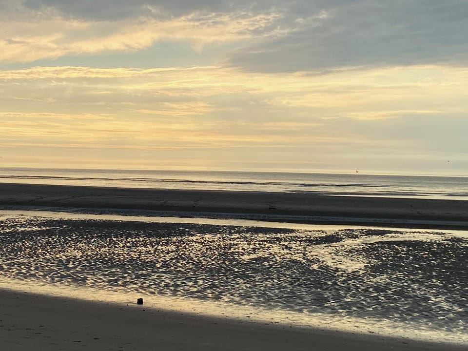 Beach, Sea view, Sunset