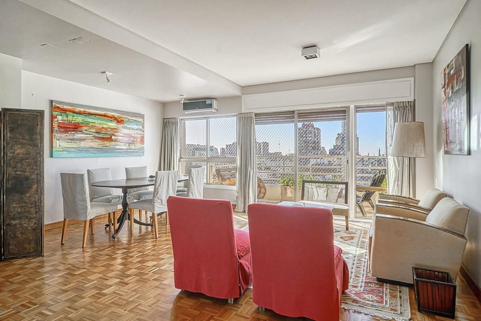 Living room, Seating area, Dining area, City view