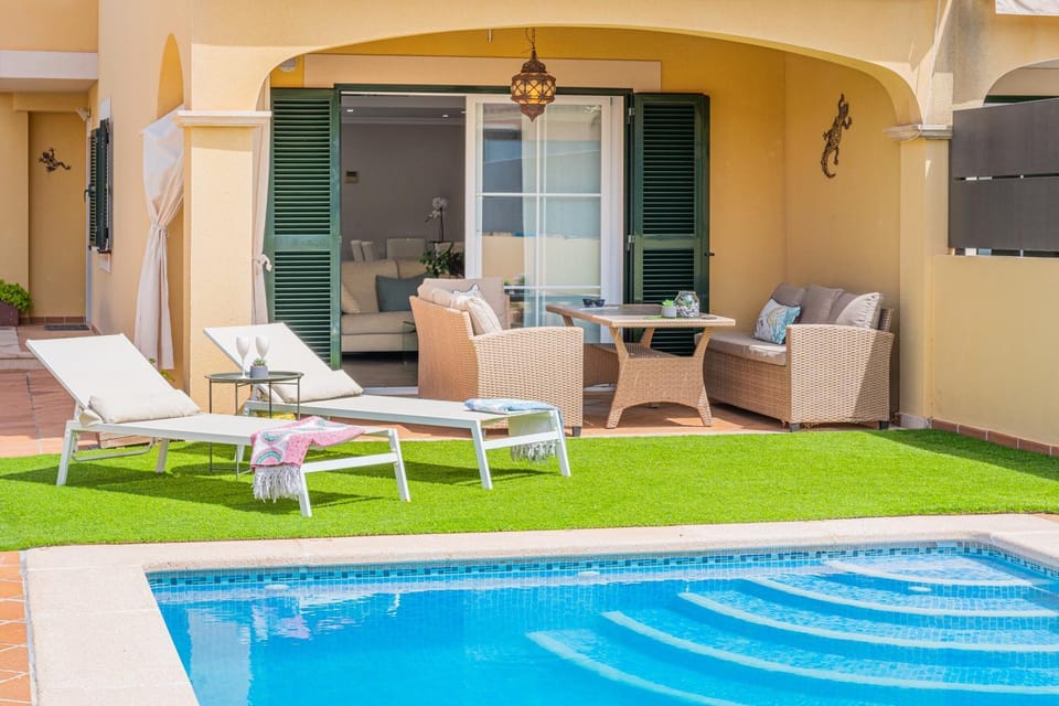 Property building, Living room, Swimming pool