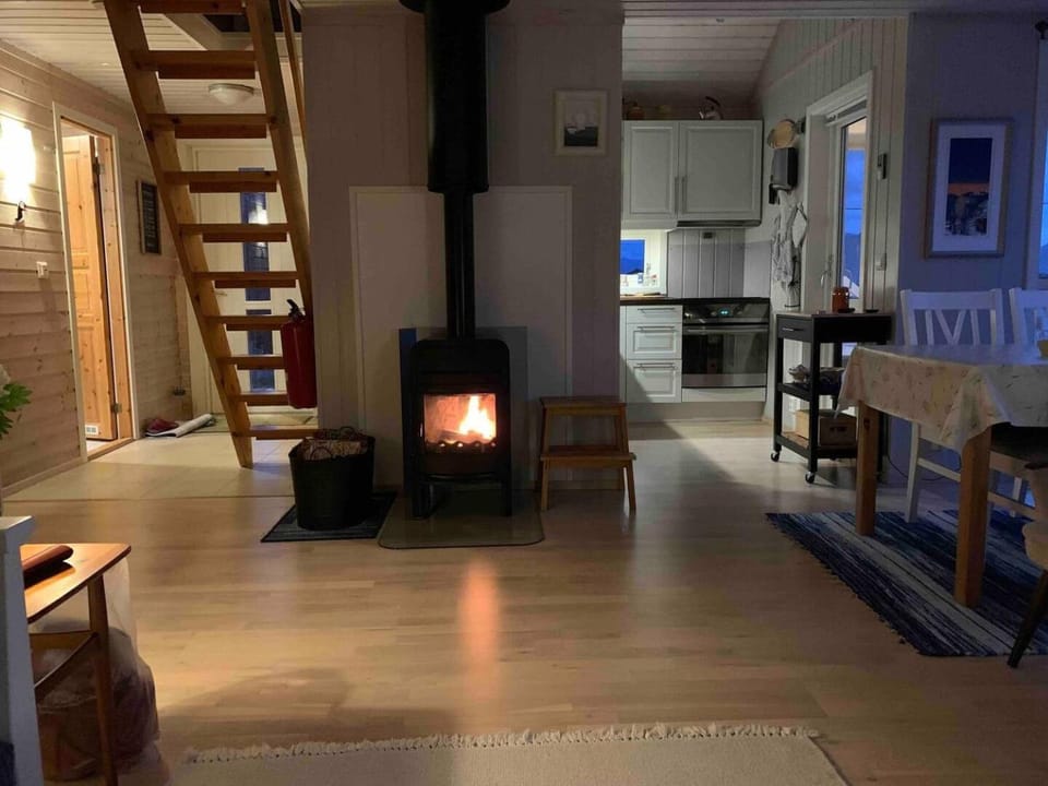 Kitchen or kitchenette, Living room, fireplace