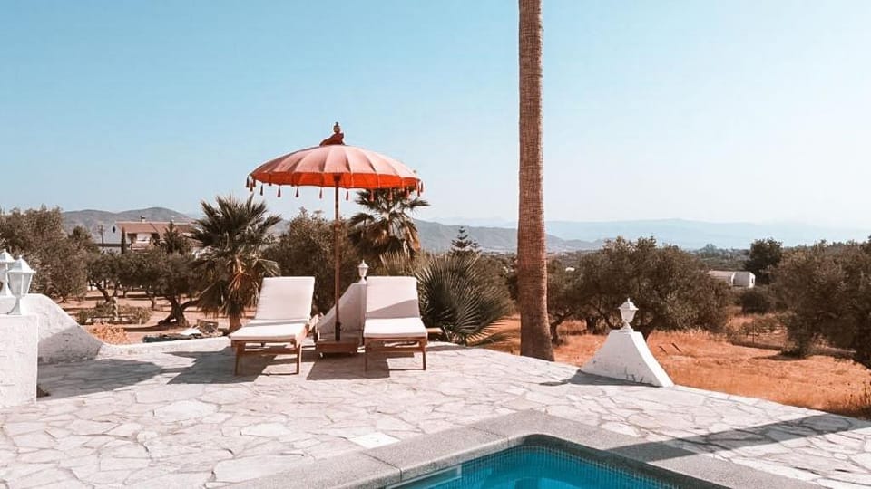 Natural landscape, Mountain view, Swimming pool, sunbed, Internal: Not applicable to any particular room