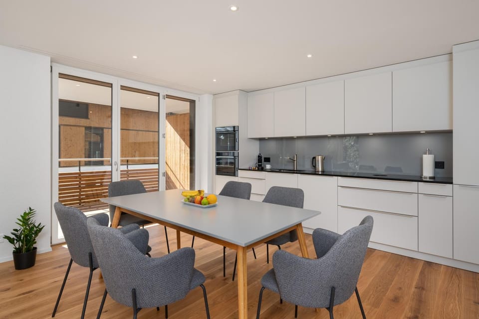 Kitchen or kitchenette, Living room, Dining area
