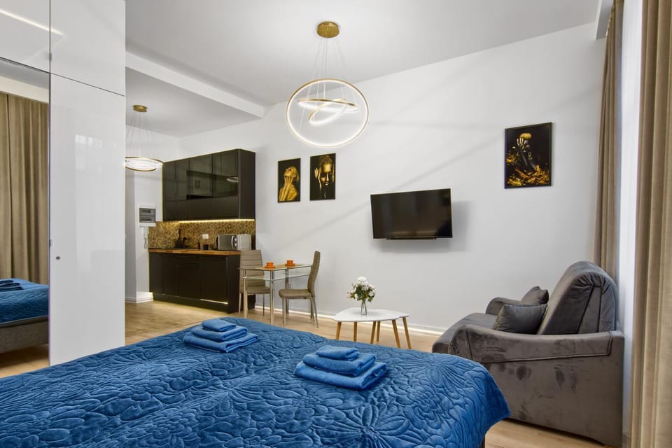 Bed, TV and multimedia, Kitchen or kitchenette, Living room