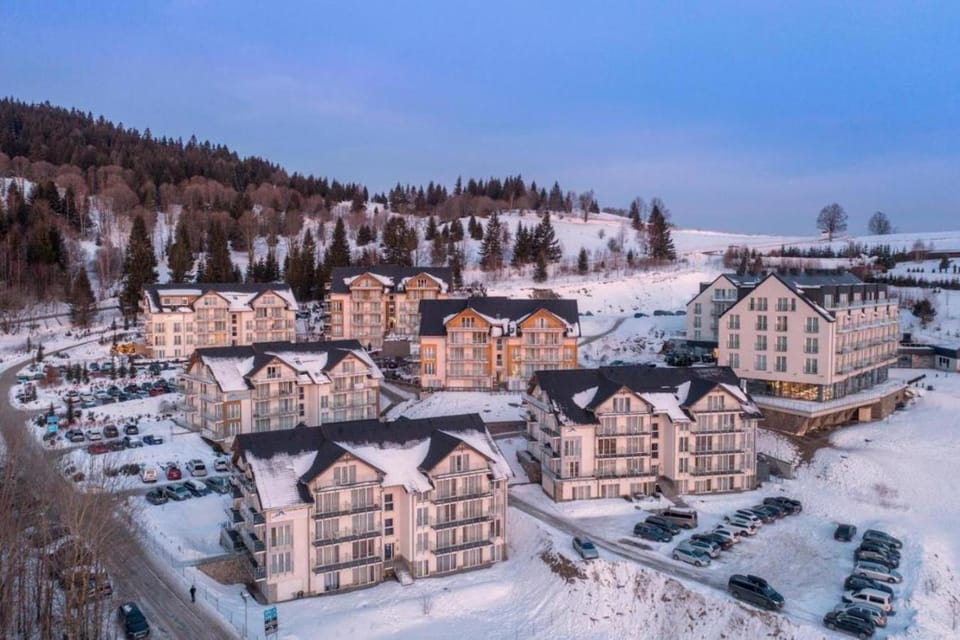 Property building, Neighbourhood, Bird's eye view, Winter