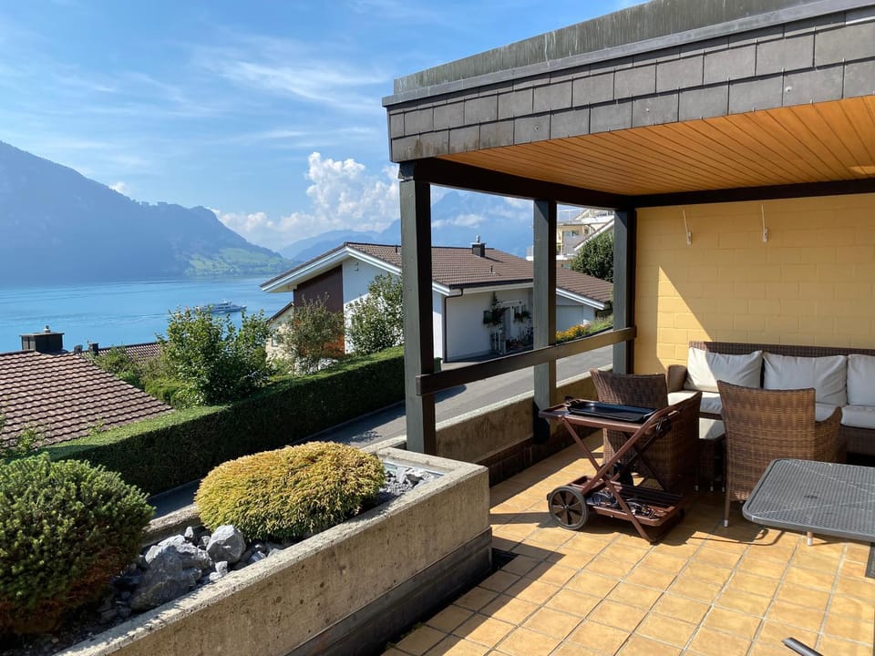 Day, Natural landscape, View (from property/room), Balcony/Terrace, Lake view, Mountain view