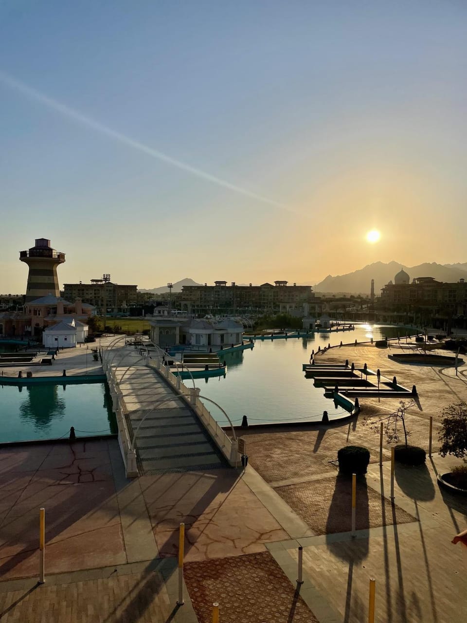 Natural landscape, Pool view, Sunset