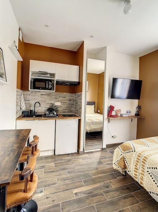 Bed, TV and multimedia, Photo of the whole room, Dining area, minibar, stove