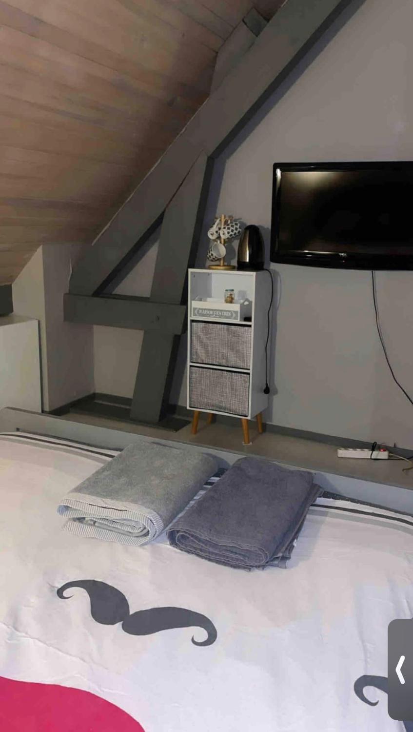 Bed, TV and multimedia, Photo of the whole room, Bedroom