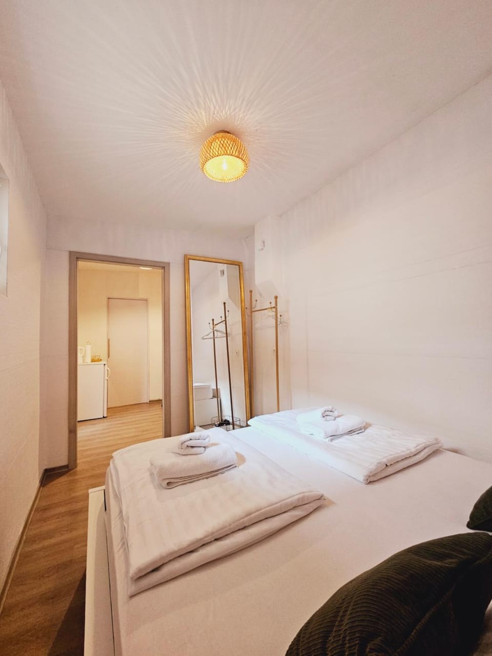 Bed, Photo of the whole room, Bedroom, towels, wardrobe
