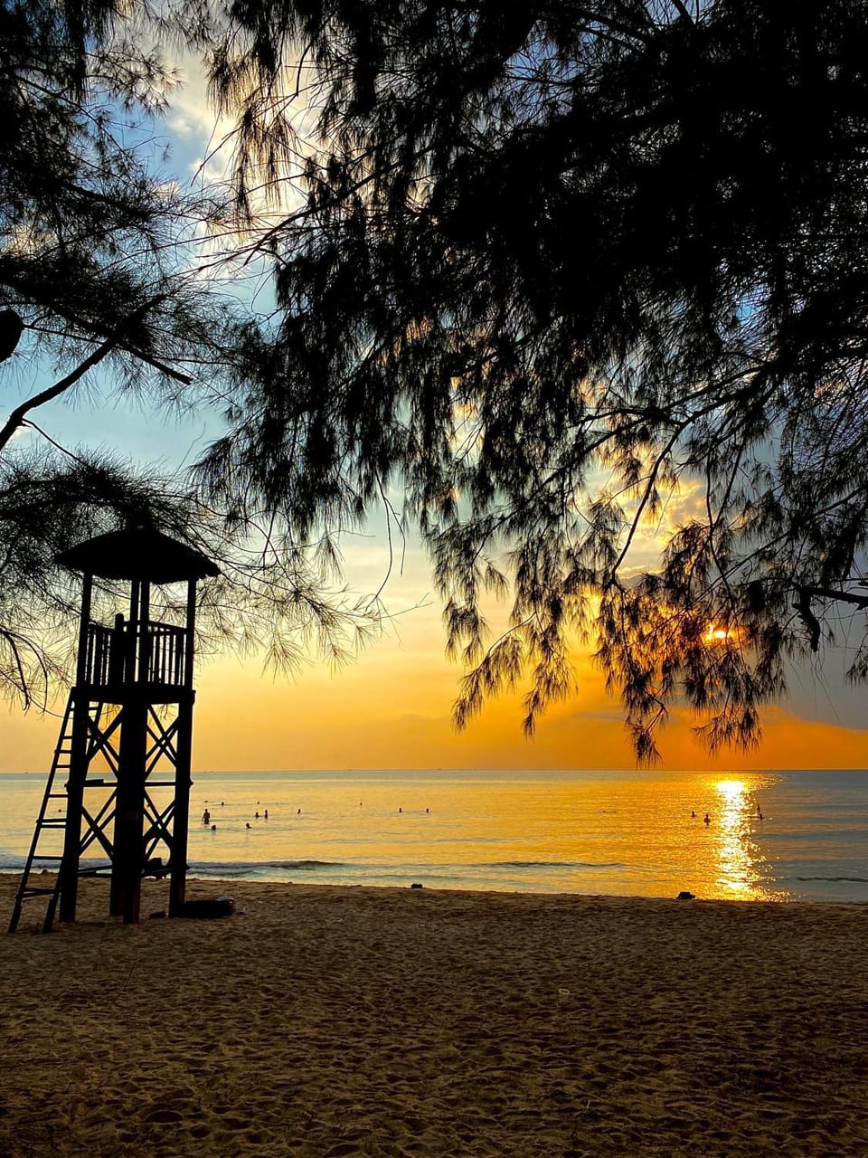 Beach, Sea view, Sunset