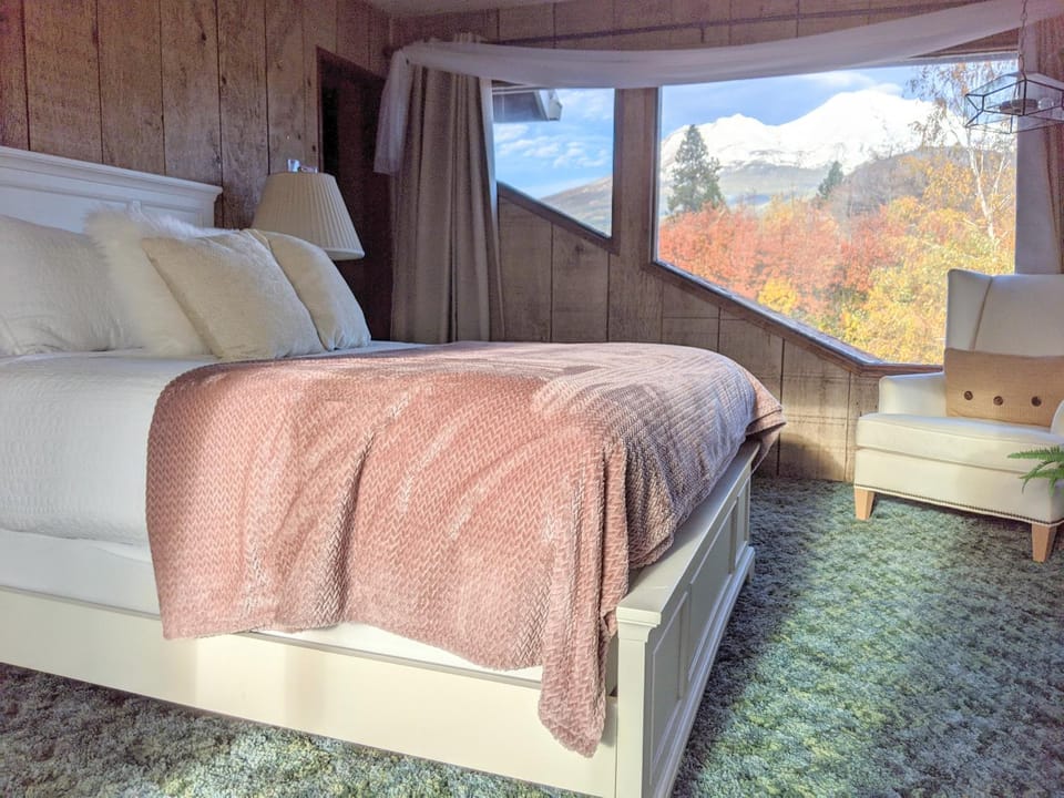 Bed, View (from property/room), Photo of the whole room, Bedroom, Landmark view, Mountain view, Street view